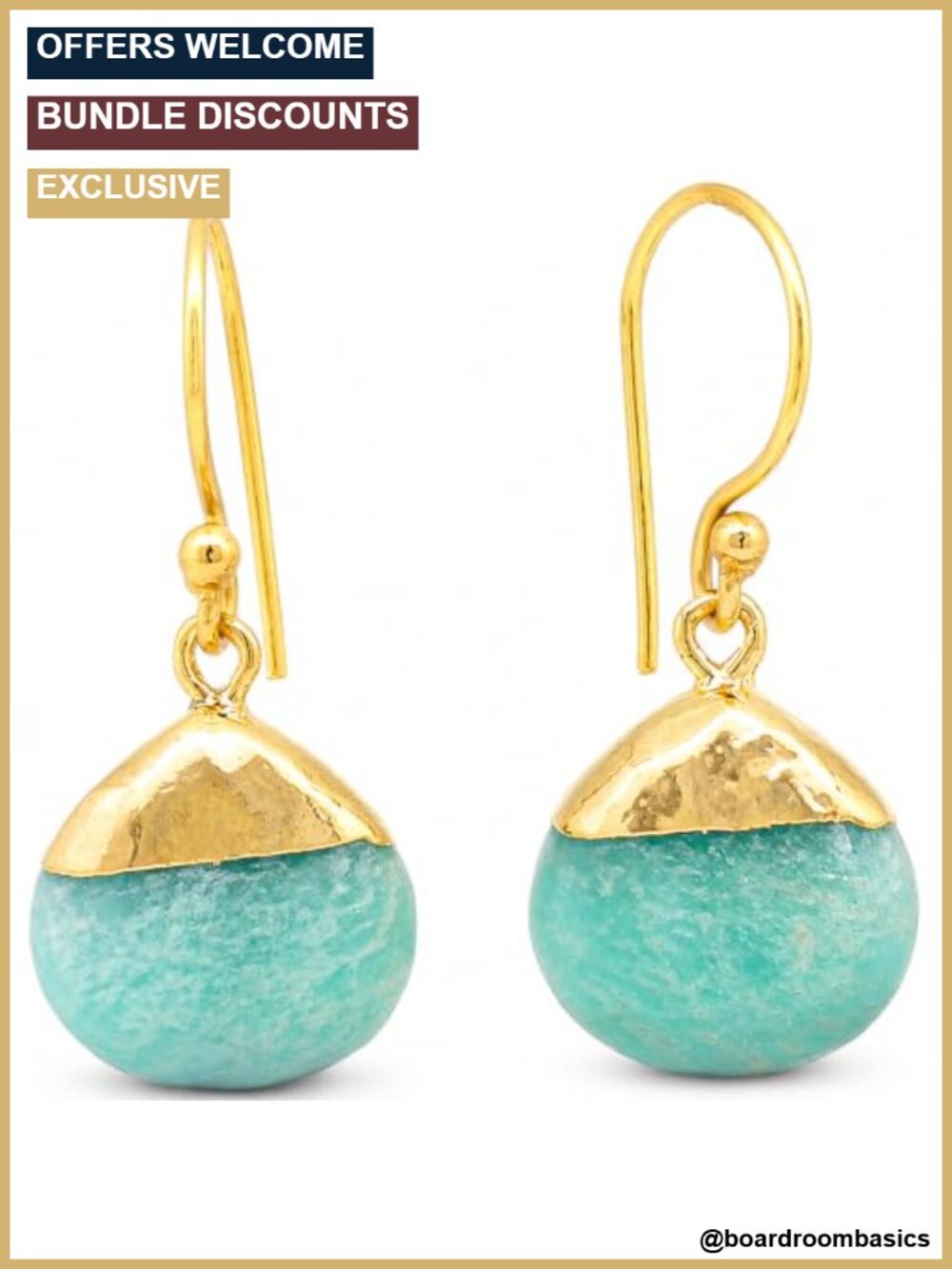 Gemstone Teardrop Dangle Earrings for Women 14k Gold Plated Boho Birthstone